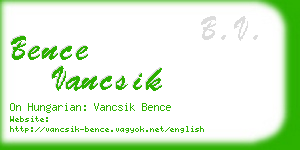 bence vancsik business card